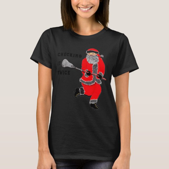 Lacrosse Christmas  T Shirt (Framsida)