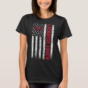 Lacrosse Coach American Flagga Lax Älskare Lacross T Shirt