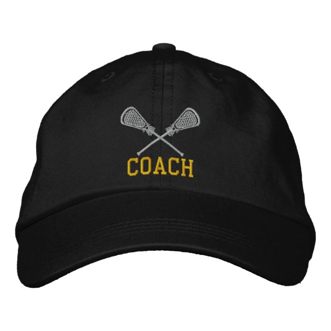 Lacrosse Coach Embroized Cap Broderad Keps (Framsida)
