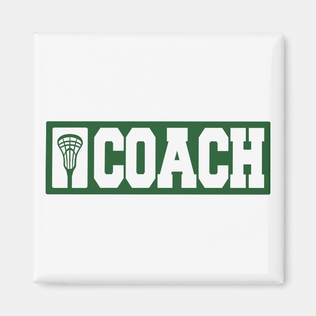 Lacrosse Coach - grönt Magnet (Framsidan)