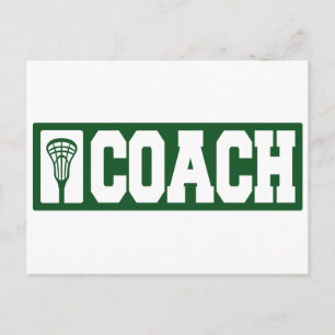 Lacrosse Coach - grönt Vykort