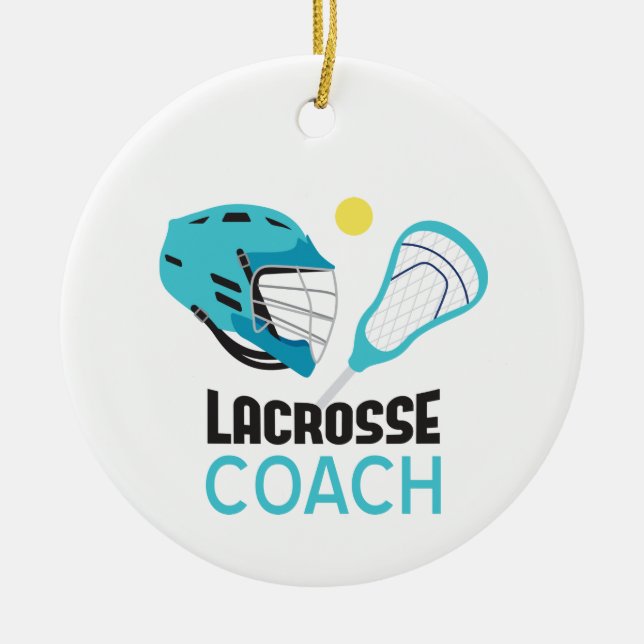 Lacrosse Coach Julgransprydnad Keramik (Framsidan)