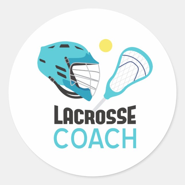 Lacrosse Coach Runt Klistermärke (Framsida)