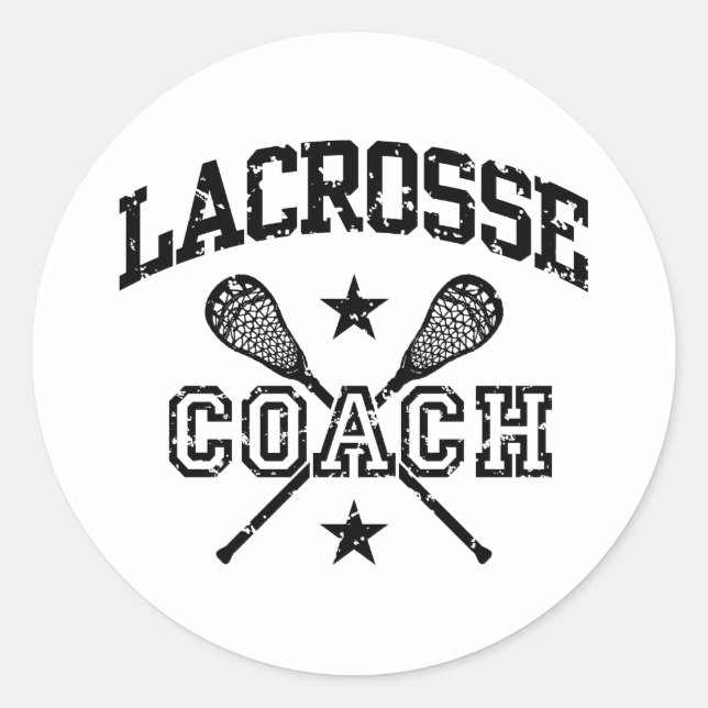 Lacrosse Coach Runt Klistermärke (Framsida)