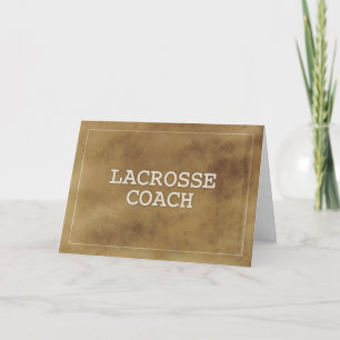 Lacrosse Coach, tack för en enkel definition av Br Kort