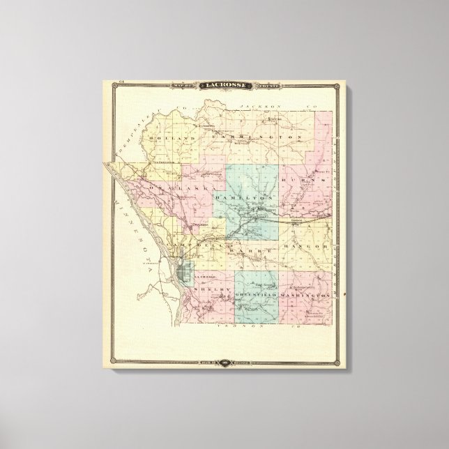 Lacrosse County, Wisconsin Canvastryck (Framsida)