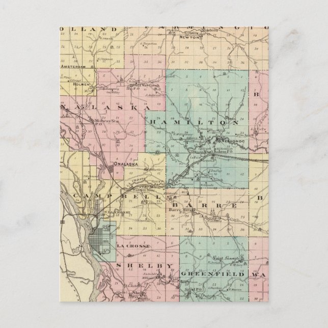 Lacrosse County, Wisconsin Vykort (Framsida)