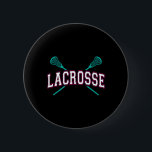 Lacrosse Crossed Sticks Lax Girly Rosa Head G Knapp<br><div class="desc">Lacrosse Crossed Sticks Lax Girly Rosa Head Girl</div>