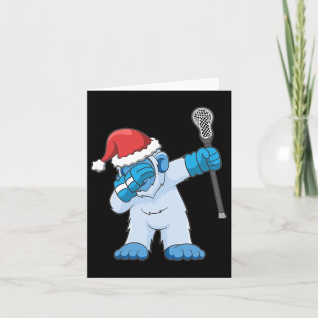Lacrosse Dabbing Yeti Bigfoot Sasquatch Lax Kristu Kort (Framsida)