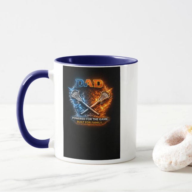 Lacrosse Dad Sköld Mugg – Laddad för Matchen Dri (Med munk)