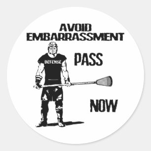 Lacrosse Defense Pass Sticker Runt Klistermärke