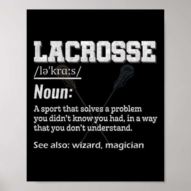 Lacrosse Definition for Sports Team Lax Player Poster (Framsidan)