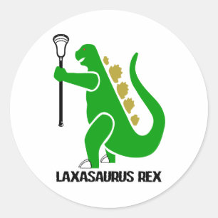 Lacrosse Designer LaxasaurusRex-etikett Runt Klistermärke
