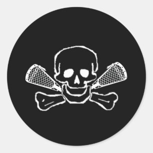 Lacrosse Designer SkullTrans-etikett Runt Klistermärke