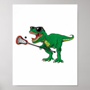Lacrosse Dinosaur Lax Boys Lacrosse Te Poster