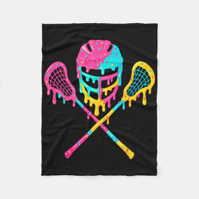 Lacrosse Drip Lax Helmet Ice Cream Sticks Fleecefilt (Framsidan)