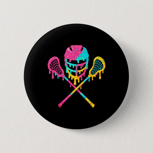 Lacrosse Drip Lax Helmet Ice Cream Sticks Knapp (Framsida)