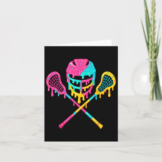Lacrosse Drip Lax Helmet Ice Cream Sticks Kort (Framsida)
