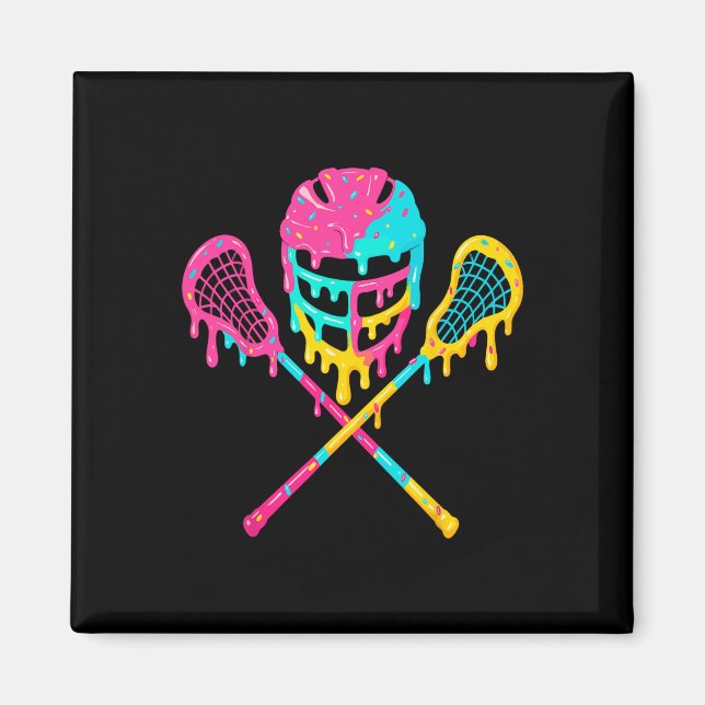 Lacrosse Drip Lax Helmet Ice Cream Sticks Magnet (Framsidan)