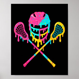 Lacrosse Drip Lax Helmet Ice Cream Sticks Poster