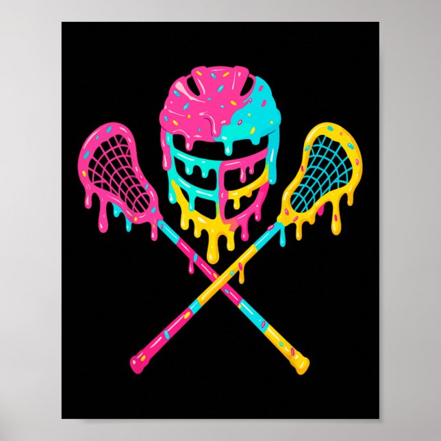 Lacrosse Drip Lax Helmet Ice Cream Sticks Poster (Framsidan)