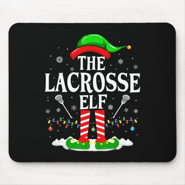 Lacrosse Elf Funny Matching Julafton Lacrosse Chri Musmatta (Framsidan)