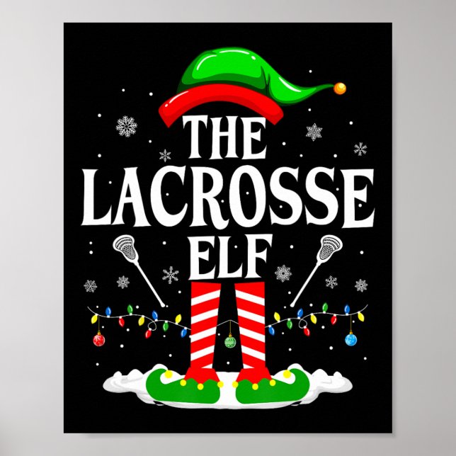 Lacrosse Elf Funny Matching Julafton Lacrosse Chri Poster (Framsidan)