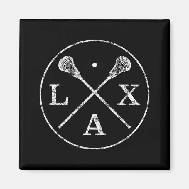 Lacrosse fäster Emblem I Tee for LAX Players and Magnet (Framsidan)