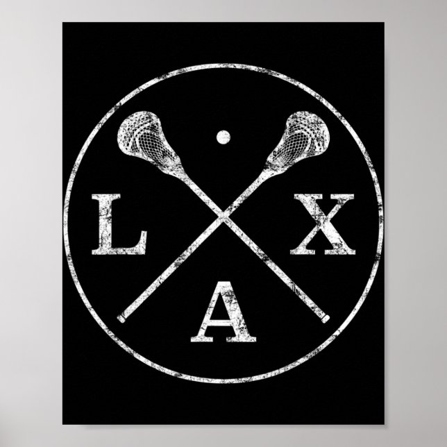 Lacrosse fäster Emblem I Tee for LAX Players and Poster (Framsidan)