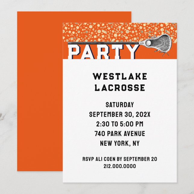Lacrosse-fest Invitation Inbjudningar (Fram/baksida)