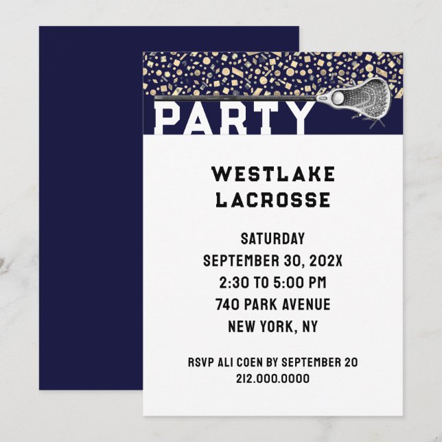 Lacrosse-fest Invitation Inbjudningar (Fram/baksida)