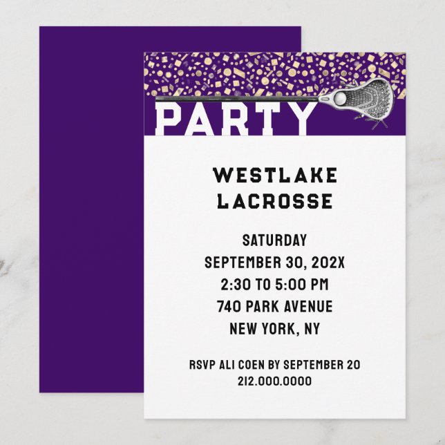 Lacrosse-fest Invitation Inbjudningar (Fram/baksida)