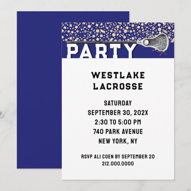 Lacrosse-fest Invitation Inbjudningar (Fram/baksida)