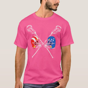 Lacrosse Flagga Helmet Sticks 4 juli T Shirt