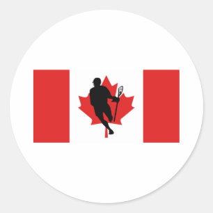 Lacrosse Flagga IRockCanada Sticker Runt Klistermärke