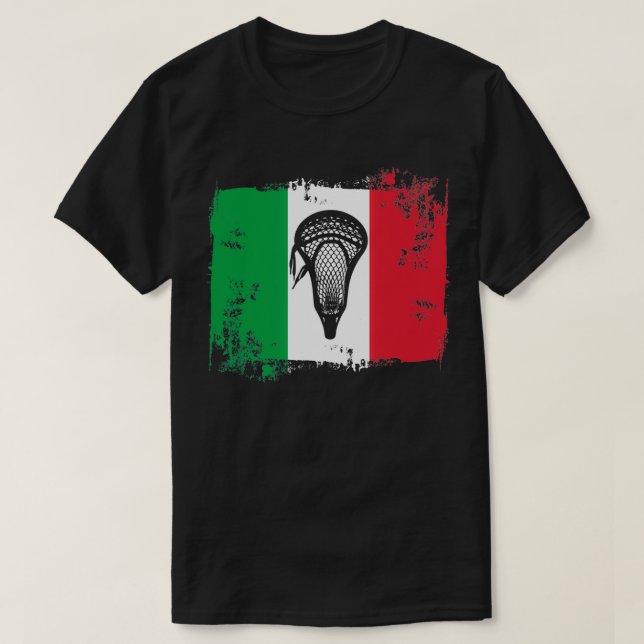 Lacrosse Flagga med Stickhead Italien Classic TShi T Shirt (Design framsida)