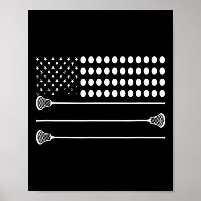 Lacrosse Flagga Usa - Funny Lax Player Poster (Framsidan)
