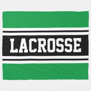 LACROSSE Fold Athletic Grönt Black White Rand Fleecefilt