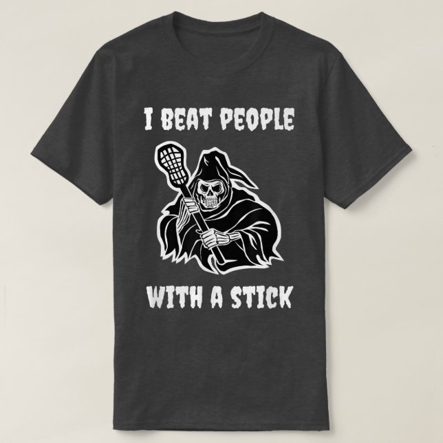 Lacrosse Funny Meme Spooky Skeleton Goth and Sport T Shirt (Design framsida)