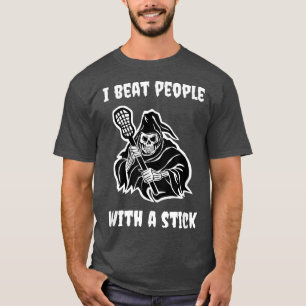 Lacrosse Funny Meme Spooky Skeleton Goth and Sport T Shirt
