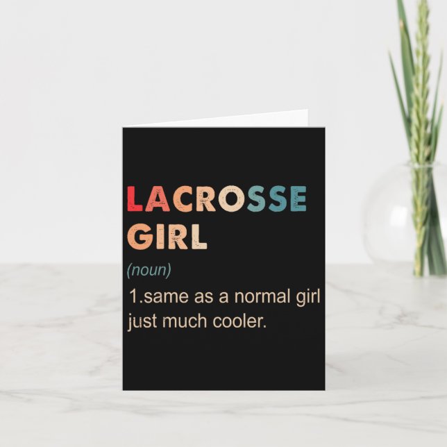 Lacrosse Girl Definition Funny Lacrosse Älskare Gi Kort (Framsida)