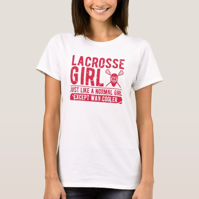 Lacrosse Girl Gift - Women's LAX - Dam Lacrosse T Shirt (Framsida)