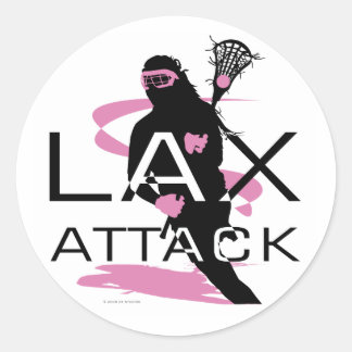 Lacrosse Girls LAX Attack Rosa Runt Klistermärke