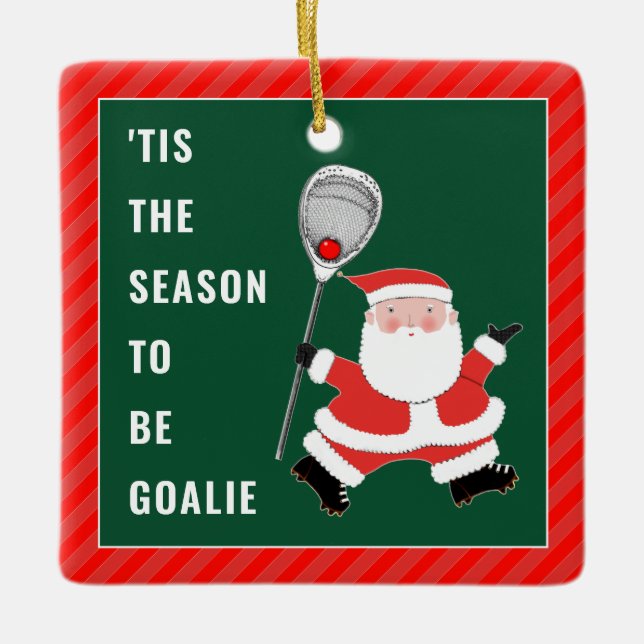 Lacrosse Goalie 2022 Helgdag Gift Ceramic Ornament (Framsida)