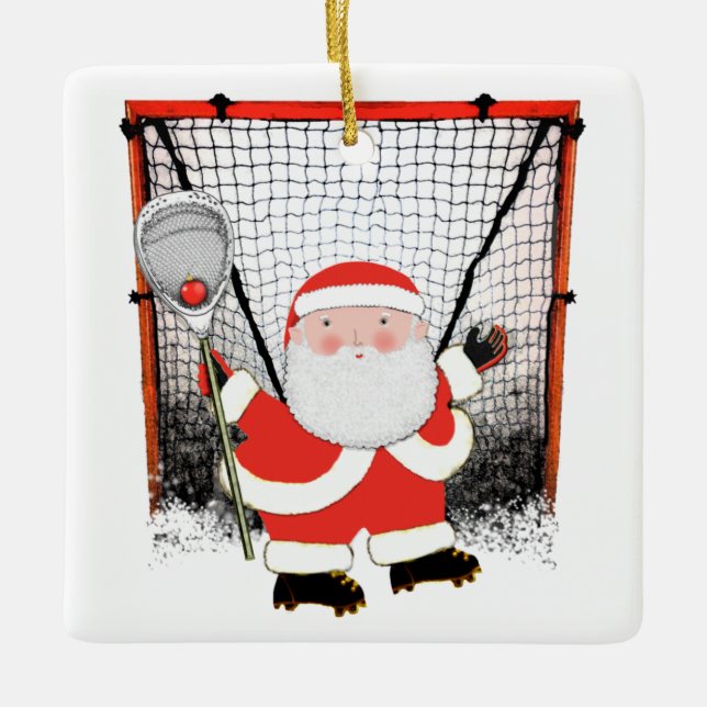 Lacrosse Goalie 2022 Insamlingsbar Julgransprydnad Keramik (Framsida)