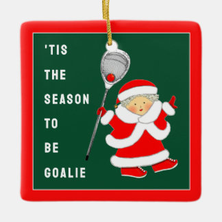 Lacrosse Goalie Christmas Collectible Julgransprydnad Keramik