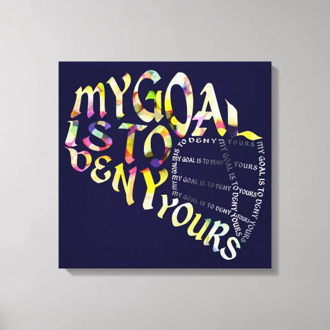 Lacrosse Goalie Mask Typography Canvastryck (Framsida)