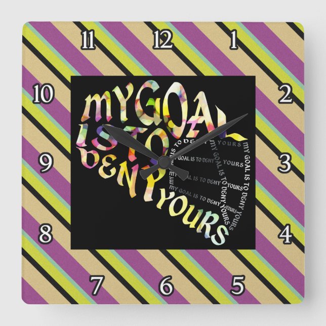 Lacrosse Goalie Mask Typography Clock Fyrkantig Klocka (Framsida)