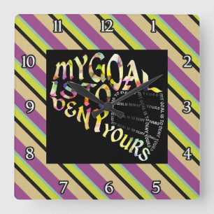 Lacrosse Goalie Mask Typography Clock Fyrkantig Klocka