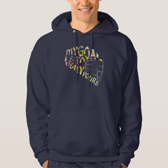 Lacrosse Goalie Mask Typography Sweatshirt Med Luva (Framsida)